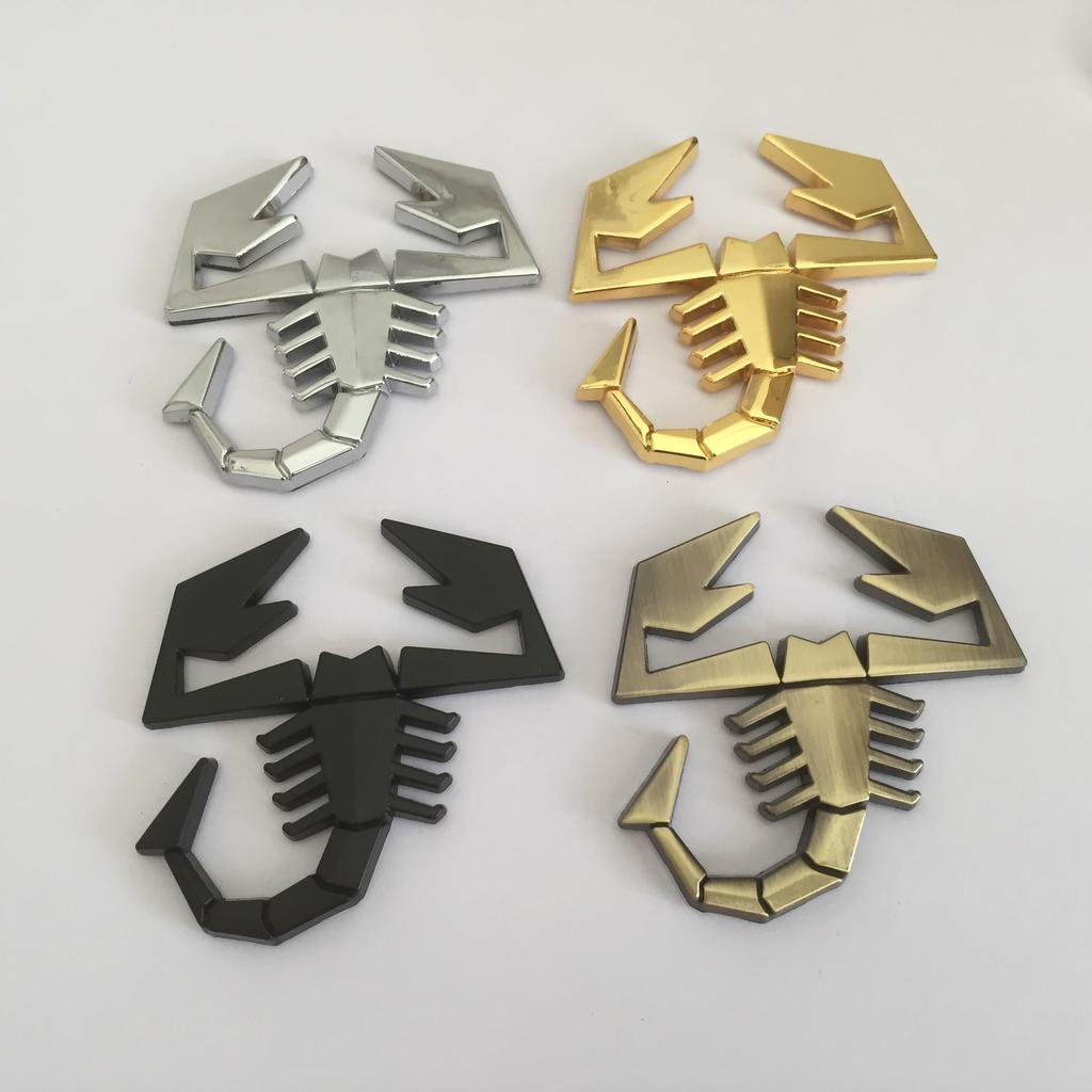 1pcs 3D metal forAbarth logo car Fender emblem Side Rear trunk badge sticker Decal Auto accessories
