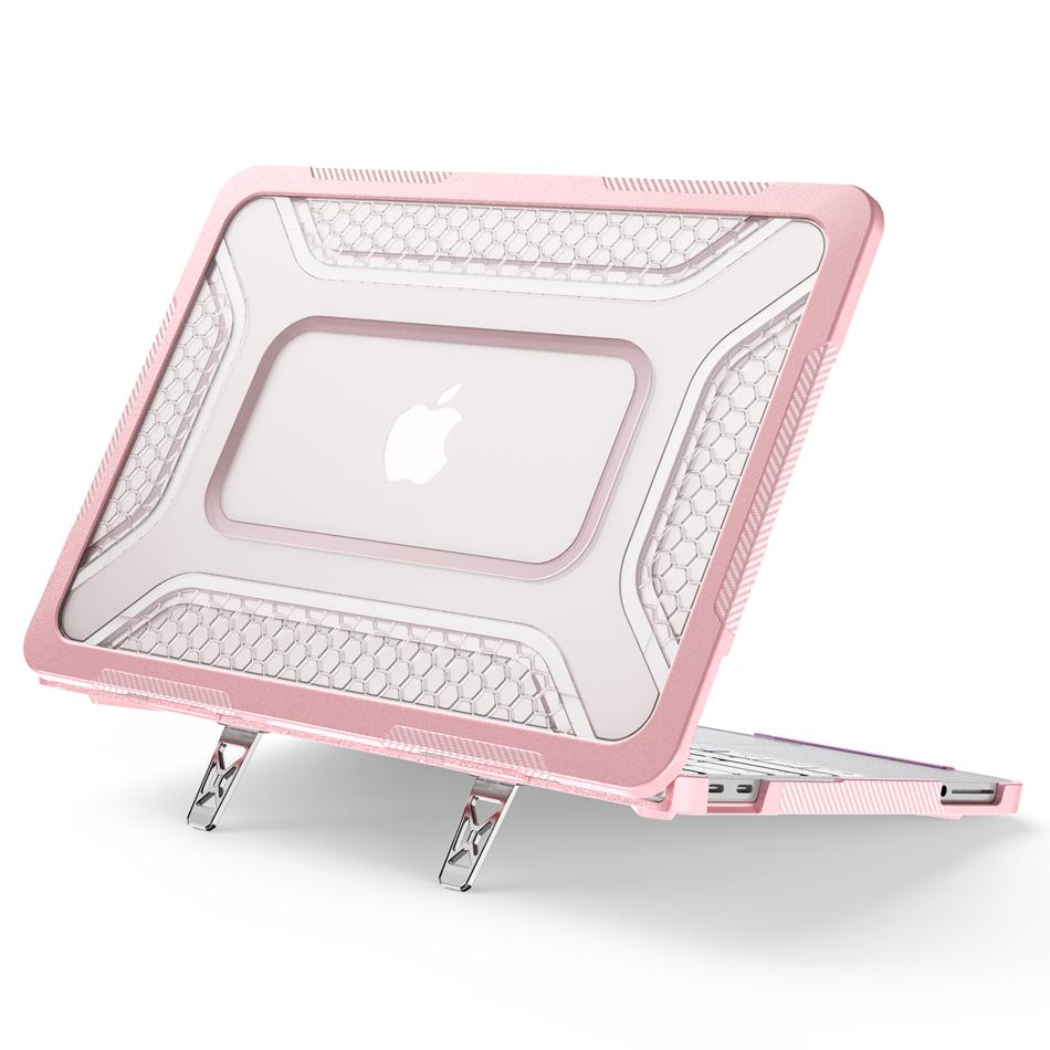 Stand Case for Macbook Neo 13 Inch A3404 2026 Honeycomb Texture Shell Cases Metal Kickstand Neo 13 Sleeve Bag Cover