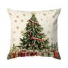 Vintage Christmas Decor Cushions Pillowcase Printed Polyester 45X45Cm Throw Pillow Cover Decorative Sofa Cushion Pillowslip
