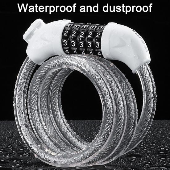 Bicycle Password Cable Lock 5-Digit Keyless Security Waterproof Universal PVC Coated Anti-Theft Bicycle Lock