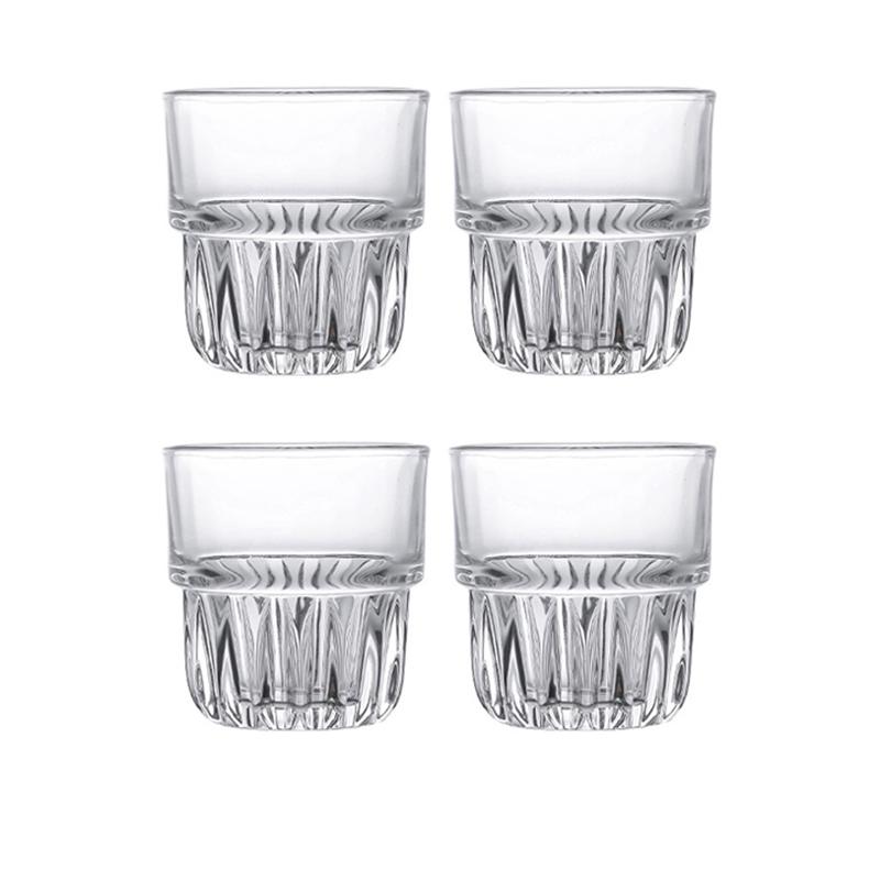 

155ml/250ml/316ml Coffee Mug Vintage Iced Espresso Cups Drinking Glasses Transparent Cocktail Glasses Cafe High End Water Bottle 4pcs