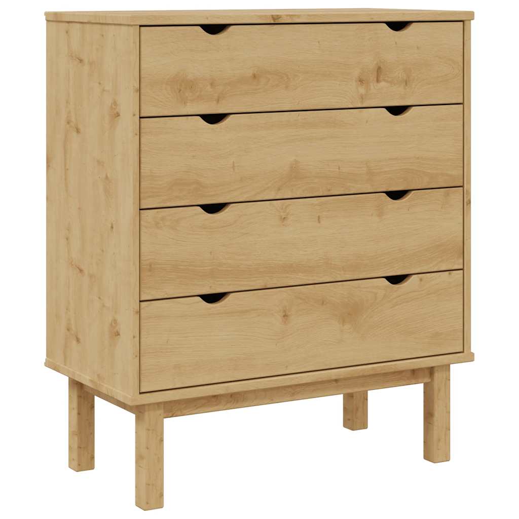 vidaXL Schubladenschrank OTTA 76,5x39,5x90 Cm Massivholz