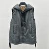 Autumn and Winter New European Station Zipper White Duck Down Hooded Warm Soft Stacked Down Vest Women