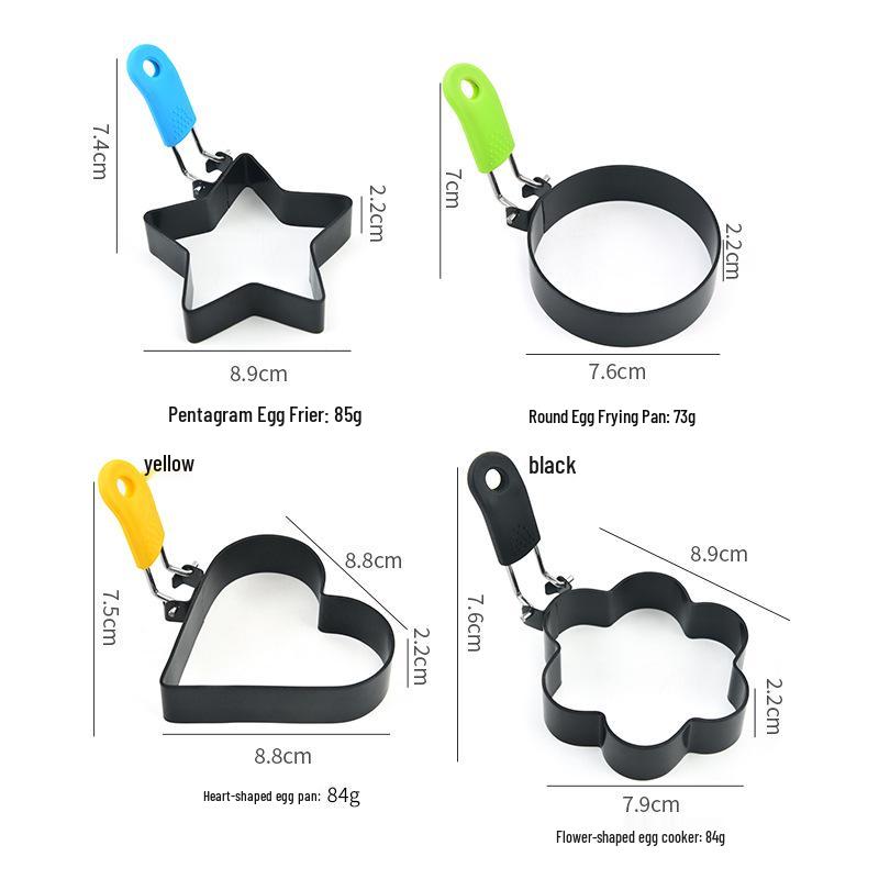 Heart-Shaped Stainless Steel Egg and Cookie Mold Cooking Tool