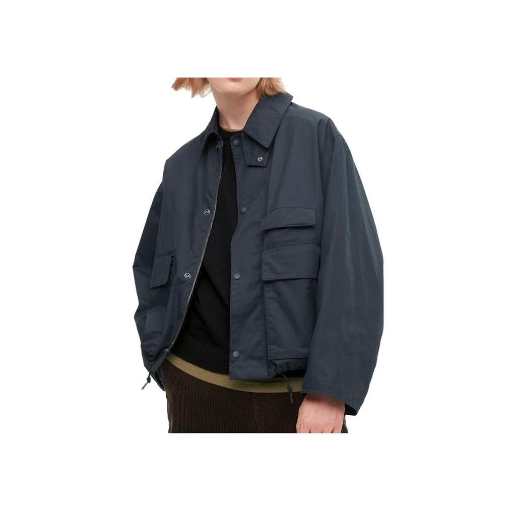 UNIQLO Solid Color Lapel Single-Breasted Casual Jacket Unisex jackets Ocean-Blue 452170