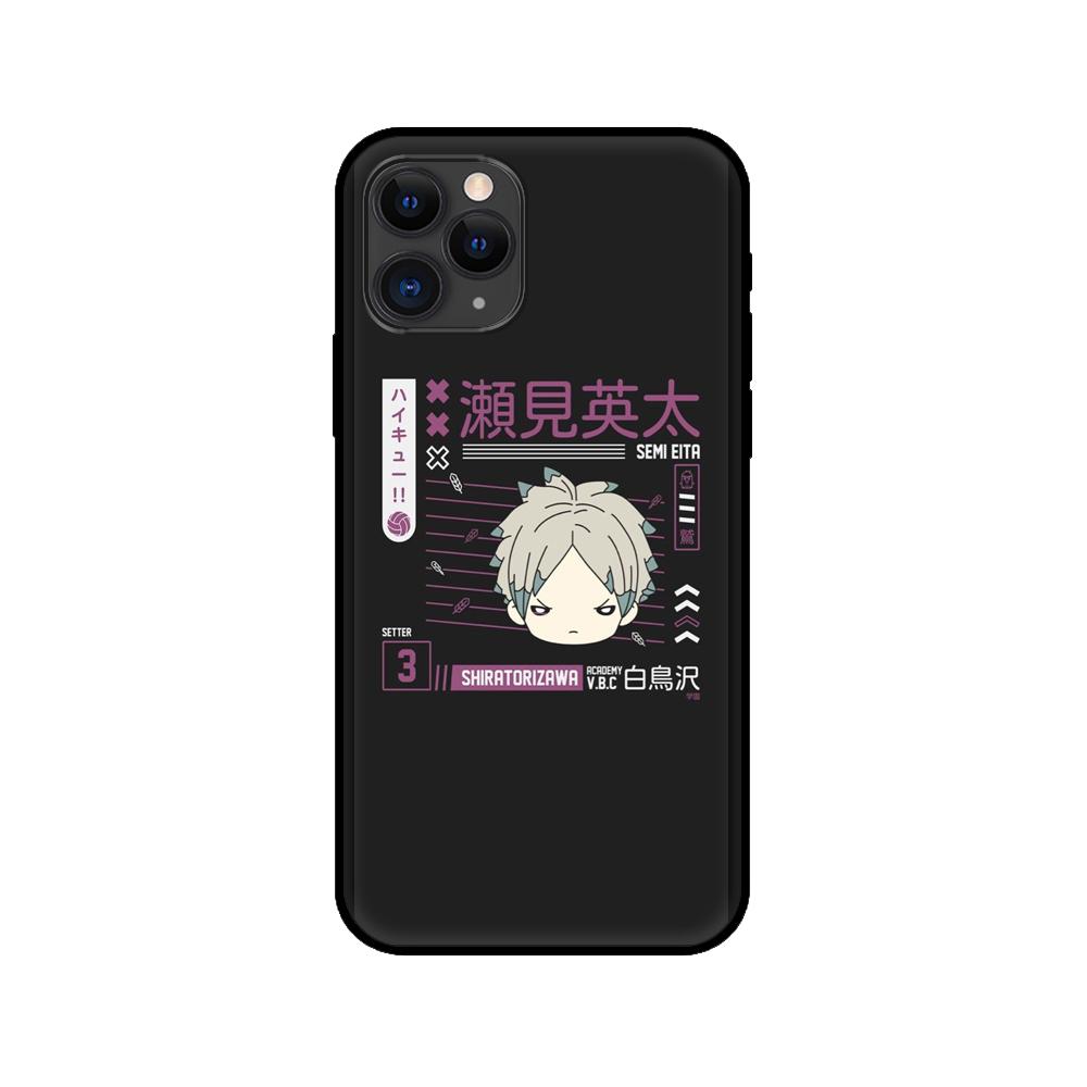 Black Tpu Case for Iphone 5 5s Se 2020 6 6s 7 8 Plus X 10 XR XS 11 12 Mini Pro MAX Back Cover  Miya Atsumu Haikyuu