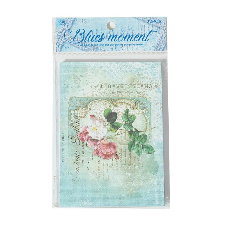 22pcs/lot Memo Pads Material Paper The flowering period is like a dream Junk Journal Scrapbooking  Retro Background Decoration
