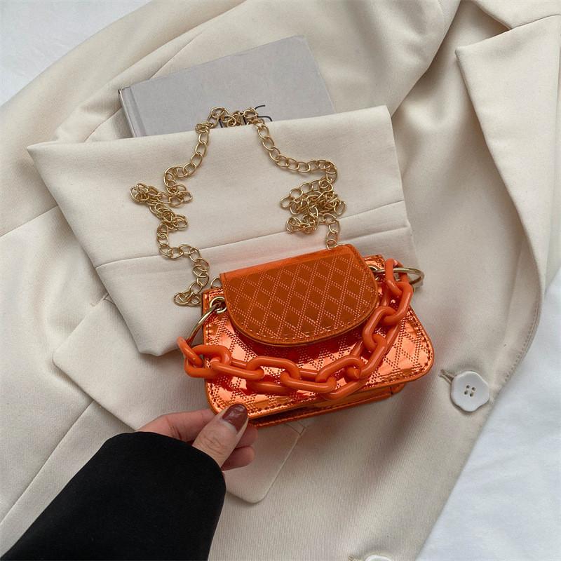 Chic Pu Material Shoulder Bag For Women Summer 2023 Trendy Crossbody Purse оранжевый