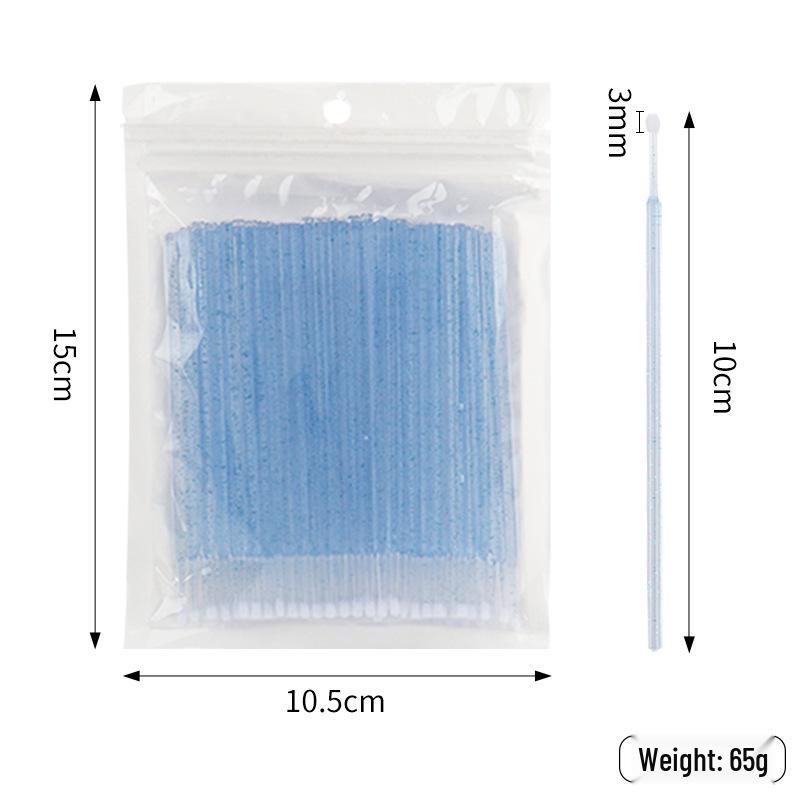 Crystal Rod Micro Brushes for Eyelash Extensions and Tattooing - Cotton Swab Applicators for Remover and Cleaning.