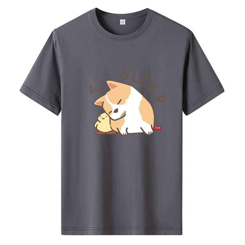 Summer Cartoon Printing Short-sleeved T-shirt Men And Women Couples Loose Loose Shirt Tops Aesthetic Clothing Summer Tops