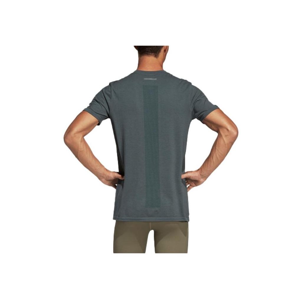 Adidas Running Training Fitness Short Sleeve Crew Neck T-Shirt Men Tops Green DX2144