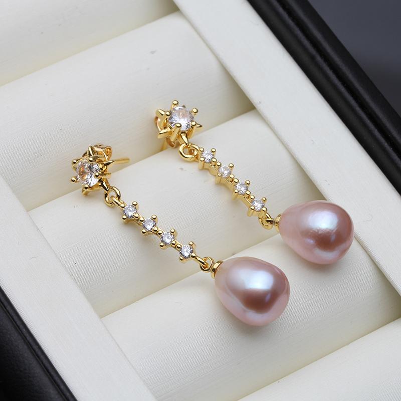 

Modern Woman s Pearl Earring Jewelry,Trend Natural Freshwater Hangling Pearl Earring White Black