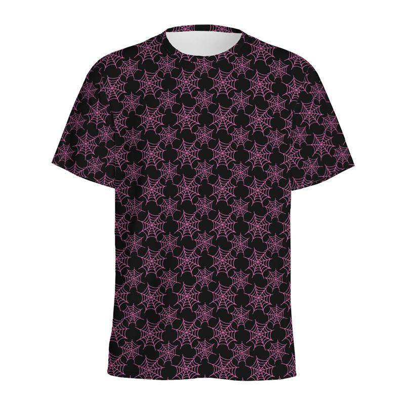 Halloween Spider Web Graphic T-shirt For Men 3D Printed Cobweb T Shirts Summer Casual Street Short Sleeves Round Neck Tees XXS