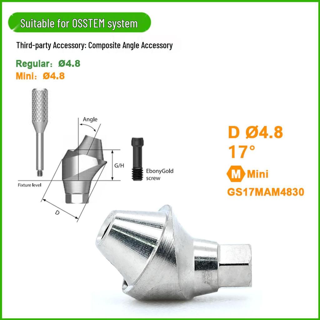 Osstem Implant Komposit Vinklad Förankringskomponent Kompatibel Titanbas för Omedelbar Återuppbyggnad