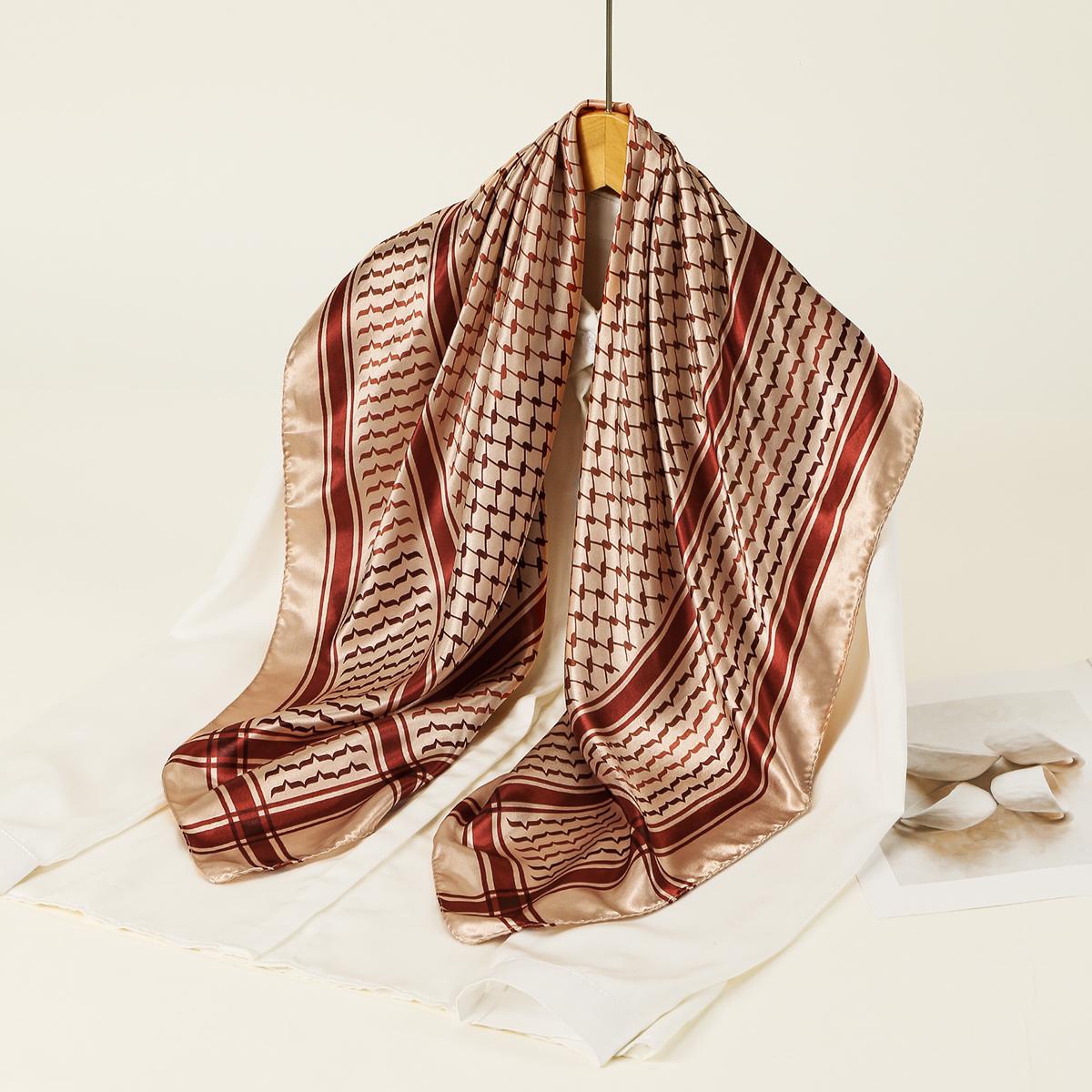 

90*90см Арабский Атласный Шелковый Квадратный Платок Женский Мусульманский Хиджаб Шали Головной Платок Женский Элегантный Повседневный Ободок для Волос Шарф для Волос