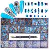 1 Box 21 Grids Mixed Nail Art Rhinestones Crystal Glitters Gems Diamonds Beads Craft Nail Art Supplies Accessories