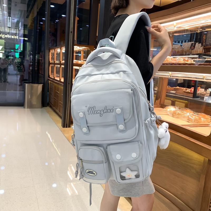 College Style Schoolbag Women's Large Capacity Computer Travel Bag Letter Print Backpack for High School Students