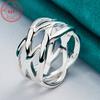 S925 Sterling Silber verschlungener Ring Retro ethnischer Stil Geeignet für den täglichen Gebrauch Valentinstags- und Muttertagsgeschenke