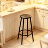 1Pcs Dollhouse Kitchen Cafe Furniture Decoration 1:12 Scale Miniature Bar Stool Metal Round Chair Model