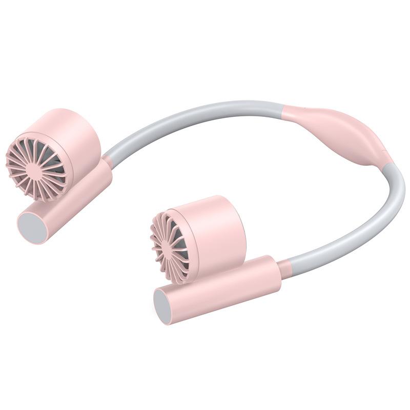 

Портативный шейный вентилятор с двумя осевыми вентиляторами, трехскоростной вентилятор с быстрым охлаждением, перезаряжаемый настольный мини-вентилятор с двумя вентиляторами для кемпинга на открытом воздухе розовый