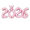 2026 Gold Red Crown Foil Number Balloons for 2026 New Year Eve Party Decoration Supplies 2026 Graduation Navidad Christmas Decor