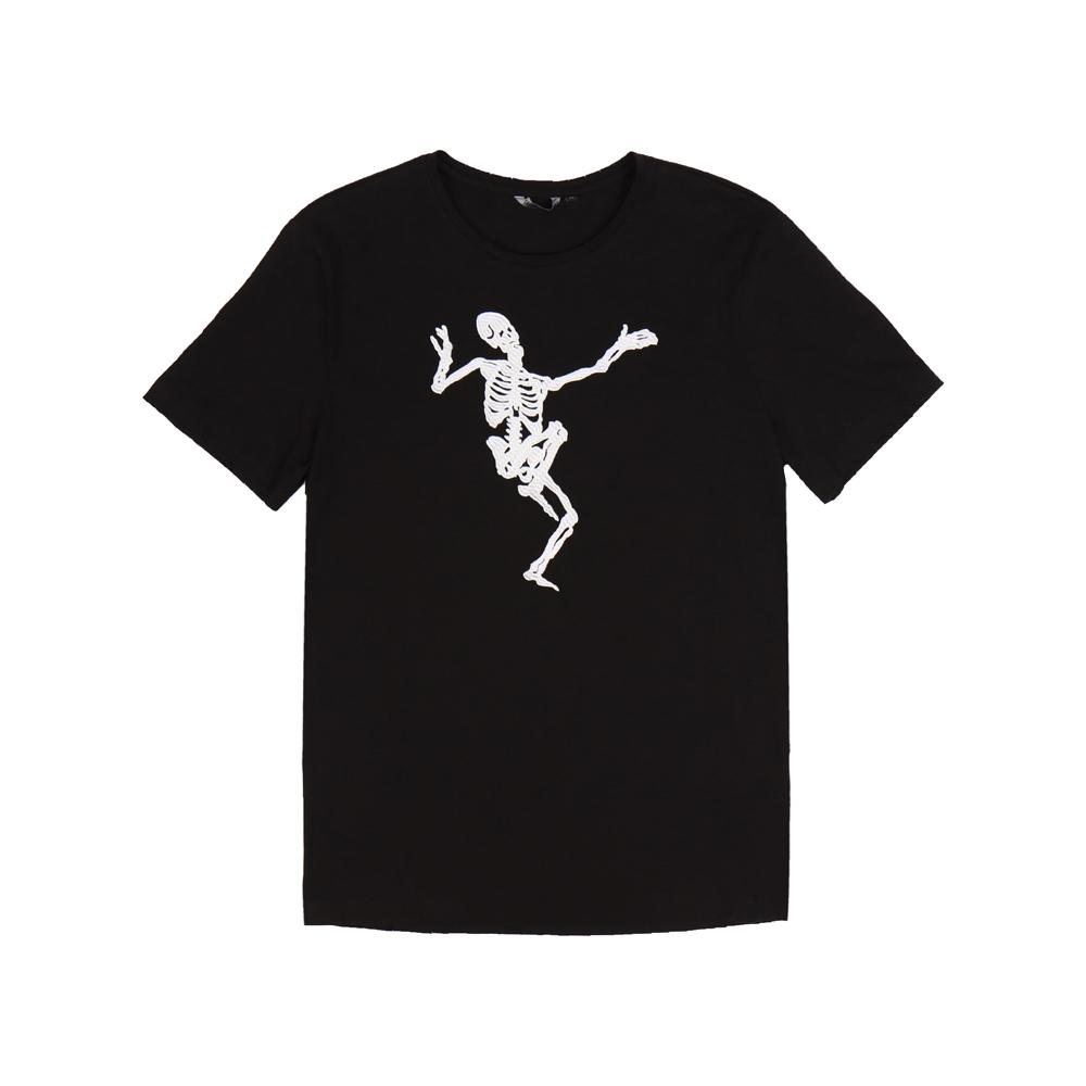 Icaruk Cotton Black Short Sleeve Tee With Embroidery Point Stee127 Note/S(90)