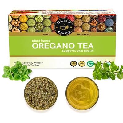 TEACURRY Oregano Tee Tee (1 Monatspackung, 30 Teebeutel) - Hilft bei Entzündungen, Husten und der Verdauung – 100 % natürlich