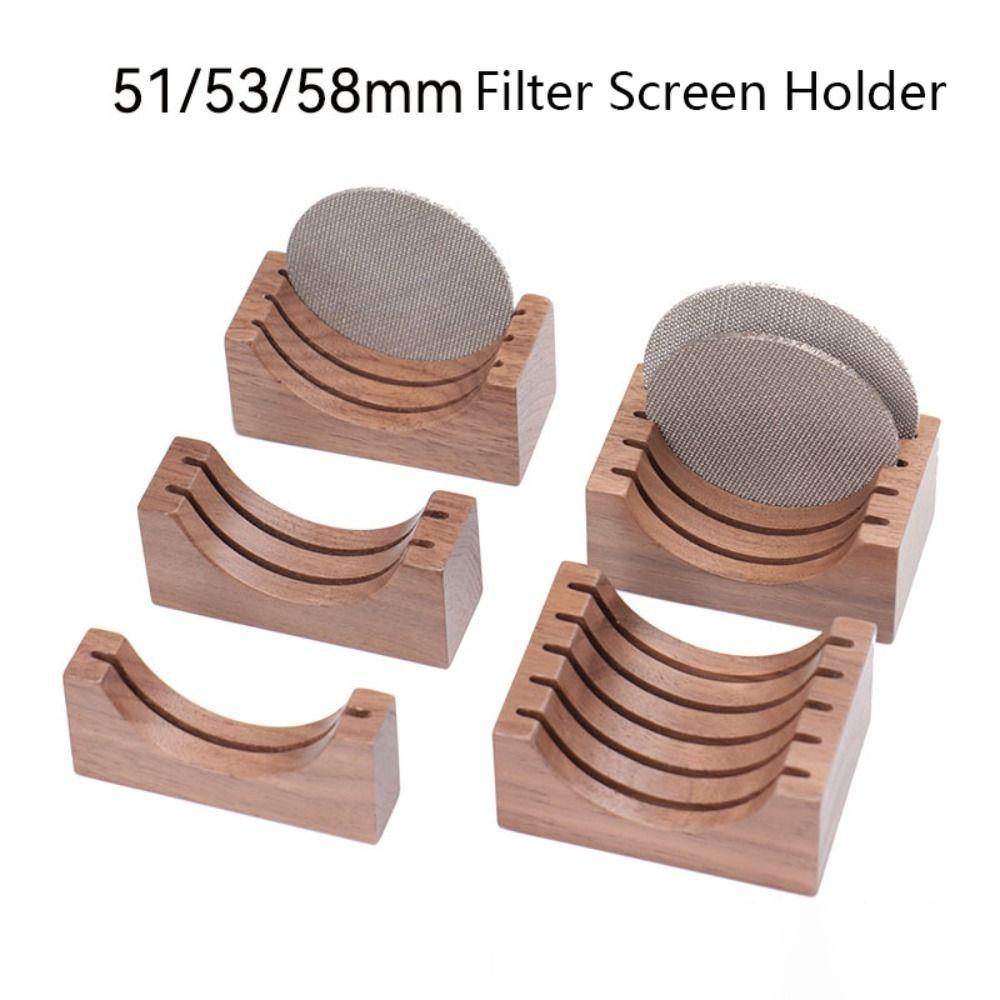 51MM/53MM/58MM Espresso Filter Storage Rack Wooden Coffee Puck Screen Stand Universal