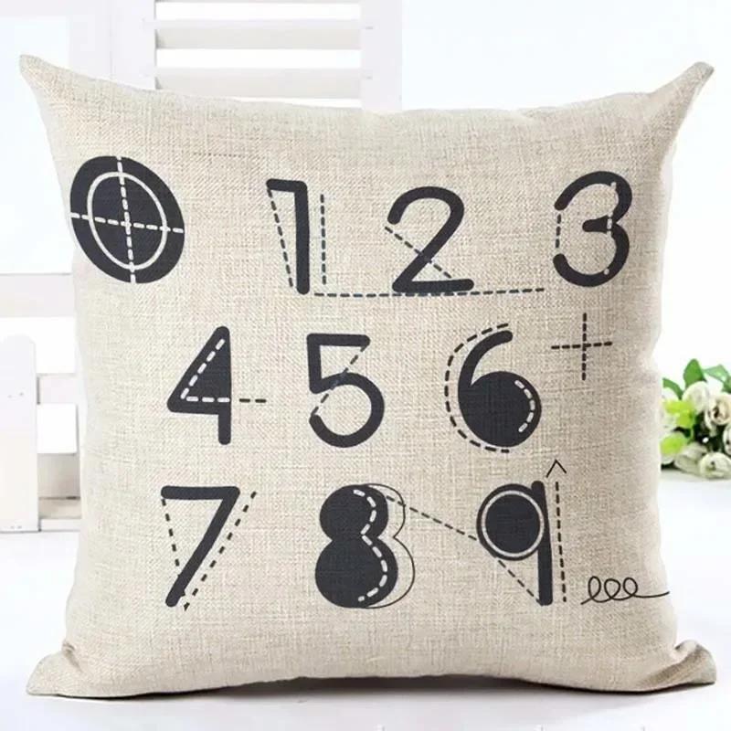 Brief Liebe Zuhause Kissenbezüge Baumwolle Leinen Schwarz Weiß Kissenbezug Sofa Bett Nordisch dekorativer Kissenbezug almofadas 45x45cm