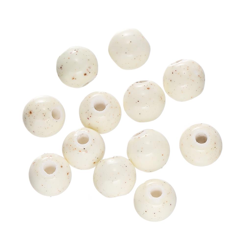 50pcs/Lot 6/8/10mm Classic Ceramic Beads Spacer Loose Round for Necklace Bracelet Earrings Jewelry Making Accessories