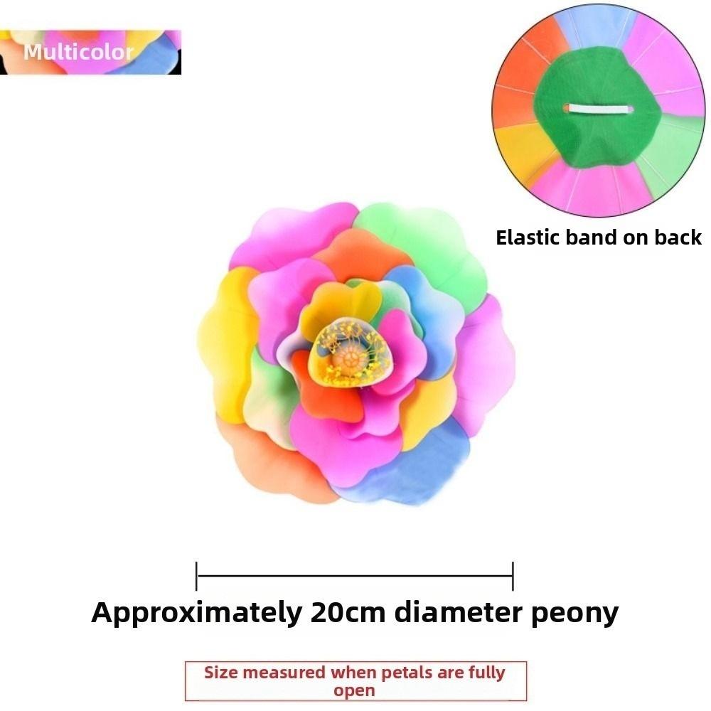 New 20/30/40/50cm Peony Flower Dance Props Colorful Cloth Hand held Flower Creative Performance Kindergarten Dance Performance