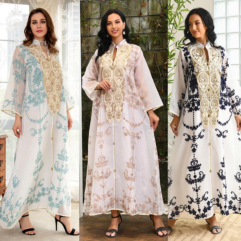 European & American Style Women's Arabian Evening Dress - Dubai Fashion Robe
