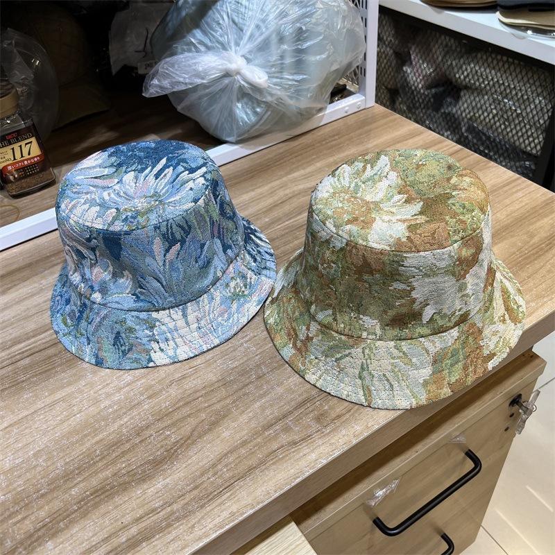 

Personalized tie-dye fisherman s hat children summer wide-brimmed sunshade sunscreen basin hat street graffiti big head circumference bucket hat men M（56-58cm） зелений