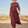 Women Vintage Bohemian Long Sleeve Long Casual Maxi Dress