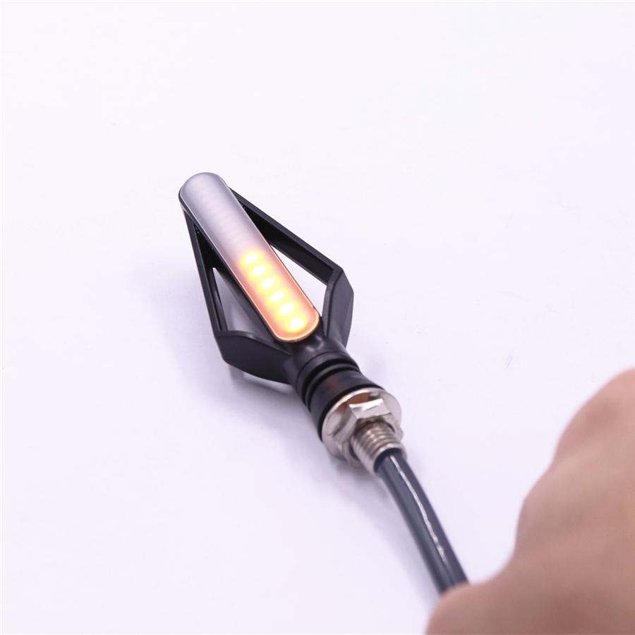 Universal 2 Pair Front Drl Rear Tailight Flasher Strobe Dual Colors 3 In 1 Drl Brake Flowing Turn Signal Indicator Lights Lamp Replace