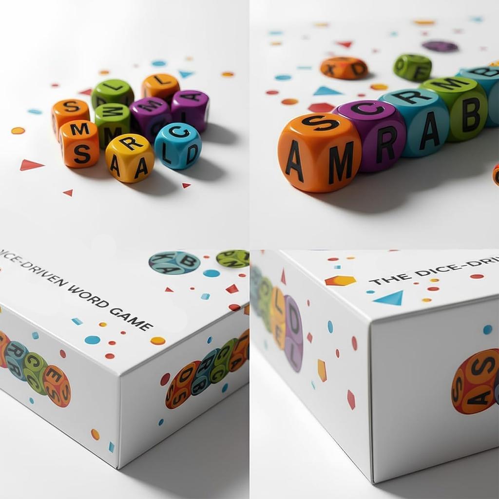 Kostková slovní hra, Kostková hra, Křížovkové kostkové hry, Cestovní sada společenských her, Pro 1-5 hráčů Cvičení mozku Párty hra