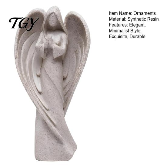 Artistic Sculpture for Study Praying Angel Statue, Abstract Guardian Figurine, Religious Prayer Elegant Tabletop Decoration Home Mantel Church Indoor