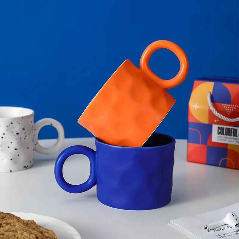Creative Ins Style Coffee Mugs with Spoons, High Appearance Level Mugs, Housewarming Gift Box