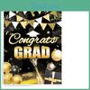 Black Gold Graduation Blindfold Game Poster Set With Poster Stickers For Festive Event Setup