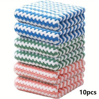 Ultra-Soft Coral Fleece Microfiber Dish Cloths - Super Absorbent, Reusable & Machine Washable Cleaning Towels for Kitchen, Bathroom & Car