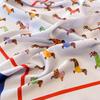 Printed Small Square Scarf Y2K Animal Printed Silk Scarf Elegant Dachshund Print Print Scarf  Beach