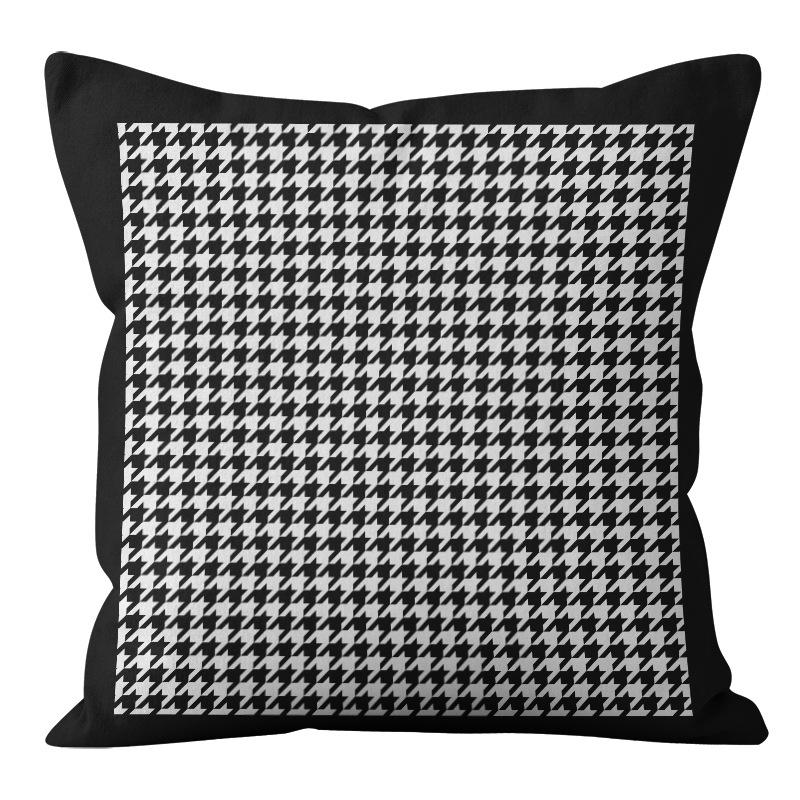 Cartoon Black and White Abstract Pattern Home Sofa Pillowcase