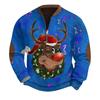 Mens Christmas Sweater Zip Up Sweatshirts Vintage Knit Graphic Sweatshirt Xmas Stand Collar Pullover