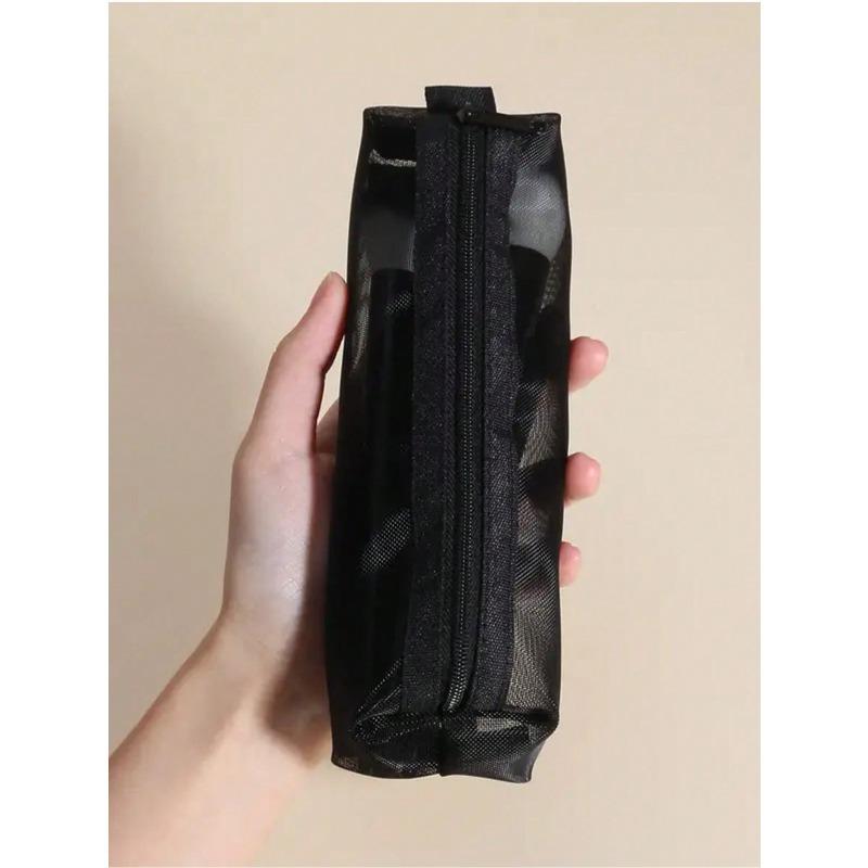 

1 шт. Черная сетчатая прозрачная сумка для хранения макияжа с надписью Love, для кистей для макияжа, помады, дорожный органайзер для туалетных принадлежностей, прозрачный, для хранения предметов первой необходимости, подарки чёрный