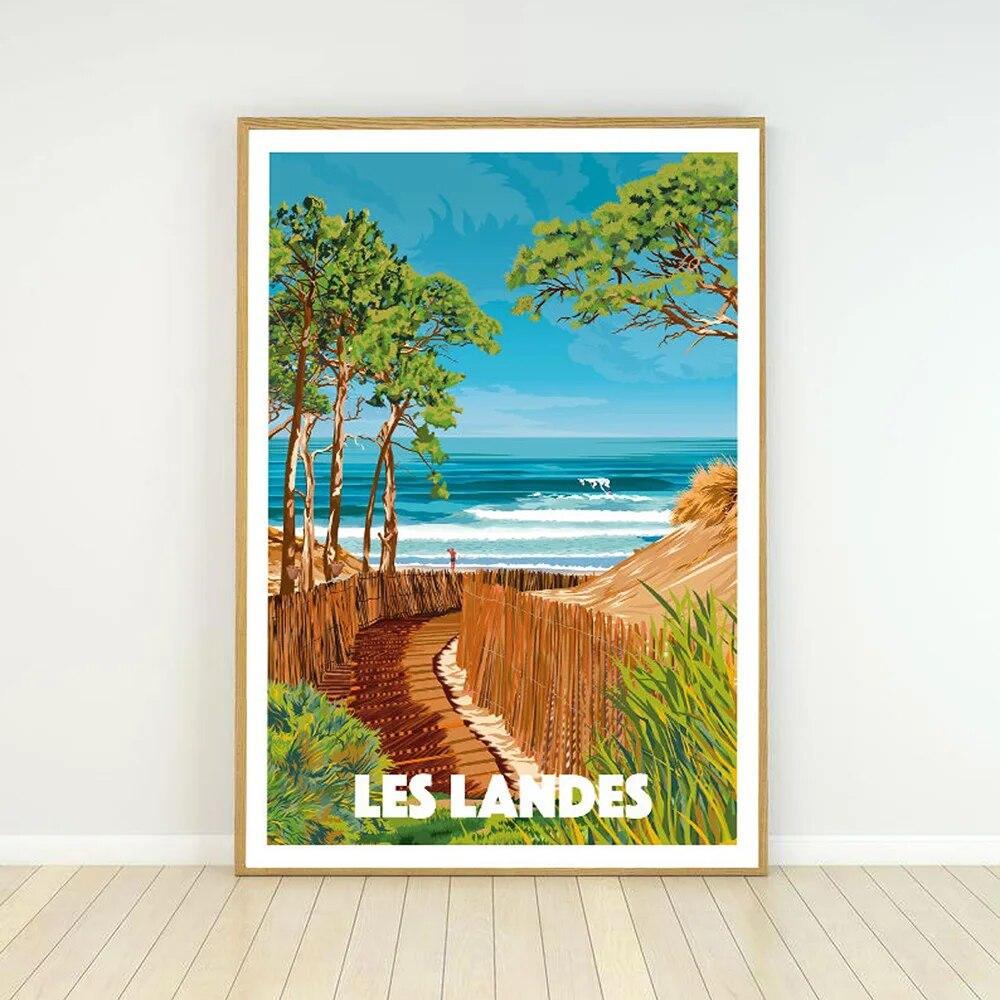 Landes Montpellier Landscape Poster Saint Malo City Travel Canvas Painting Modern Wall Art Print Pictures Aisle Home Decoration No Frame
