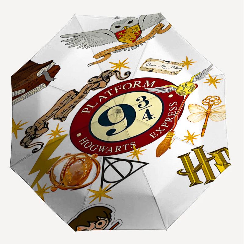 1PC Hogwarts Platform 9 3/4 Umbrella-8-Rib Reinforced, Automatic Open, Lightweight & Durable, Cute Fashion Accessory for Outdoor, D2660