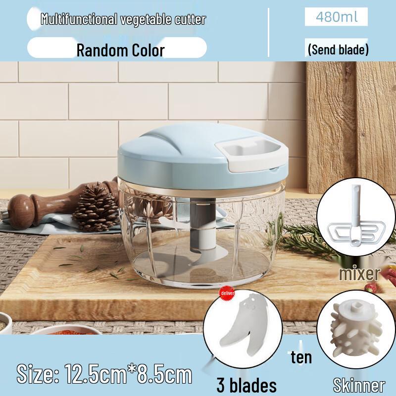 

Zhaoran Hand-Pulled Garlic Chopper with 3 Blades