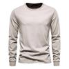 Solid Color Cotton T Shirt Men Casual O-neck Long Sleeved Mens Tshirts New Autumn High Quality Colorful T-shirt For Men