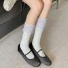 Lolita Ladies Lace Long Socks Autumn and Winter Warm Knee Sexy Lace Knee High Stockings Over Knee Thigh Stockings Boot Socks