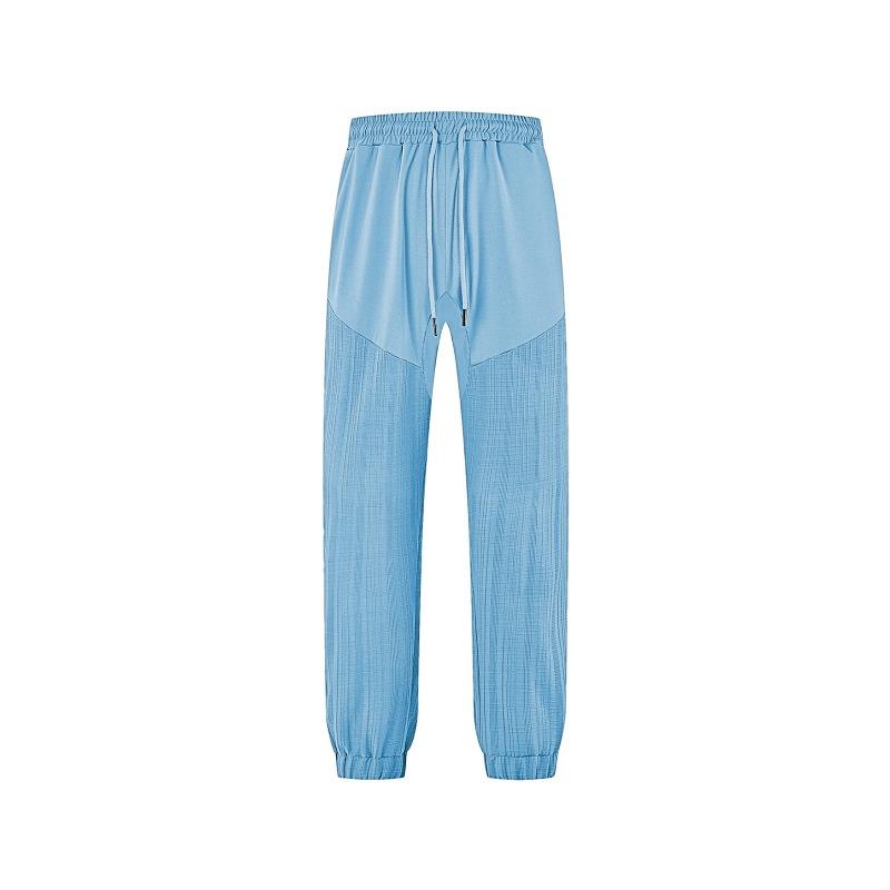 Casual trousers summer simple loose thin imitation hemp sports lace-up splicing men's sweatpants